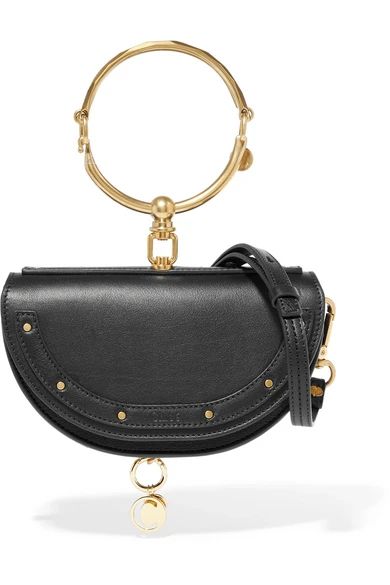 Chloé - Nile Bracelet Mini Textured-leather Shoulder Bag - Black | NET-A-PORTER (UK & EU)