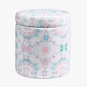 Kendra Scott Round Storage Ottoman | Pottery Barn Teen