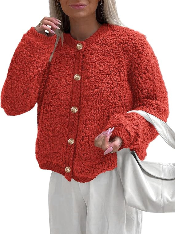 PRETTYGARDEN Women's Faux Fur Coat 2025 Fall Fuzzy Fleece Button up Shearling Cropped Jackets Win... | Amazon (US)