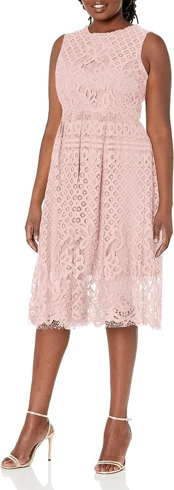 Womens Fashion Sleeveless Lace Fit Elegant Cocktail Party Dress | Amazon (US)