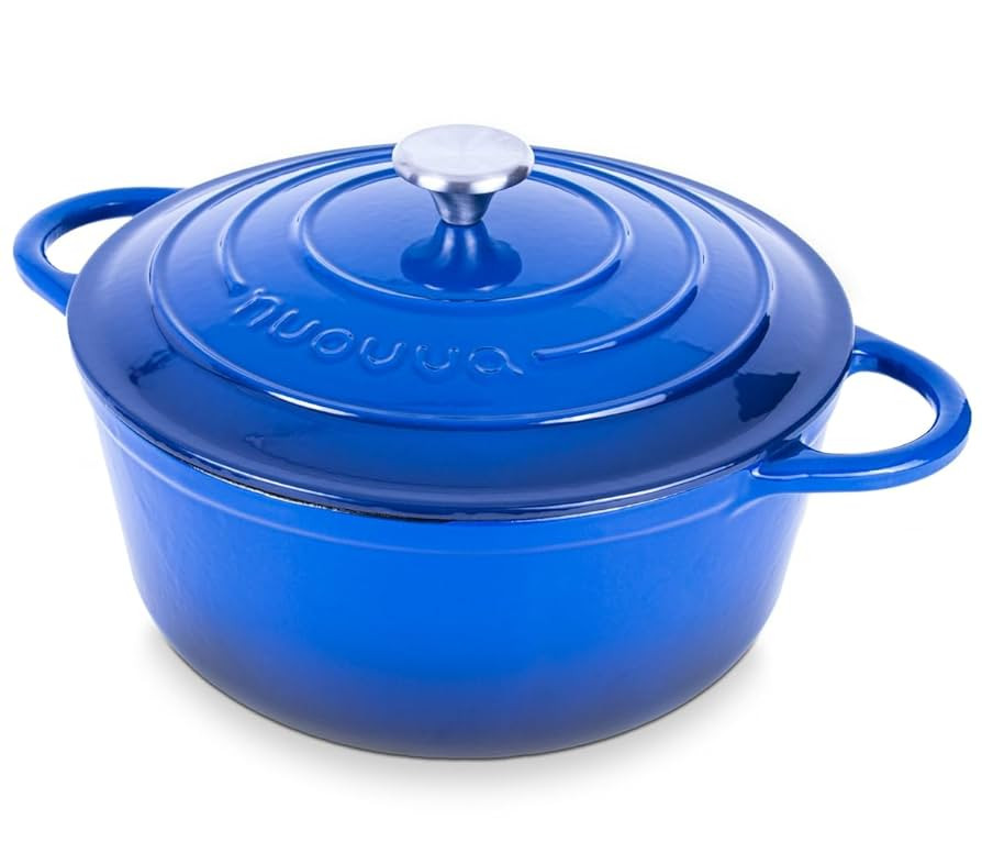 Nuovva Enamelled Cast Iron Dutch Oven Pot with Lid – 6.4 Quart Non Stick Casserole Pot – Heav... | Amazon (US)