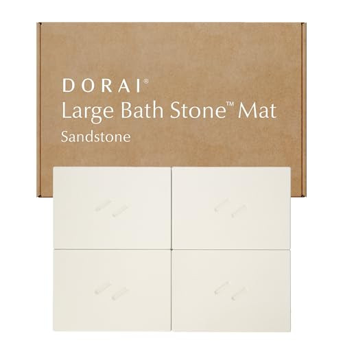 Dorai Home Stone Bath Mat for Bathroom – Large, Quick-Drying, Non-Slip Surface, Customizable Design, 22.3" L x 31.6" W x 0.6" H, Sandstone | Amazon (US)