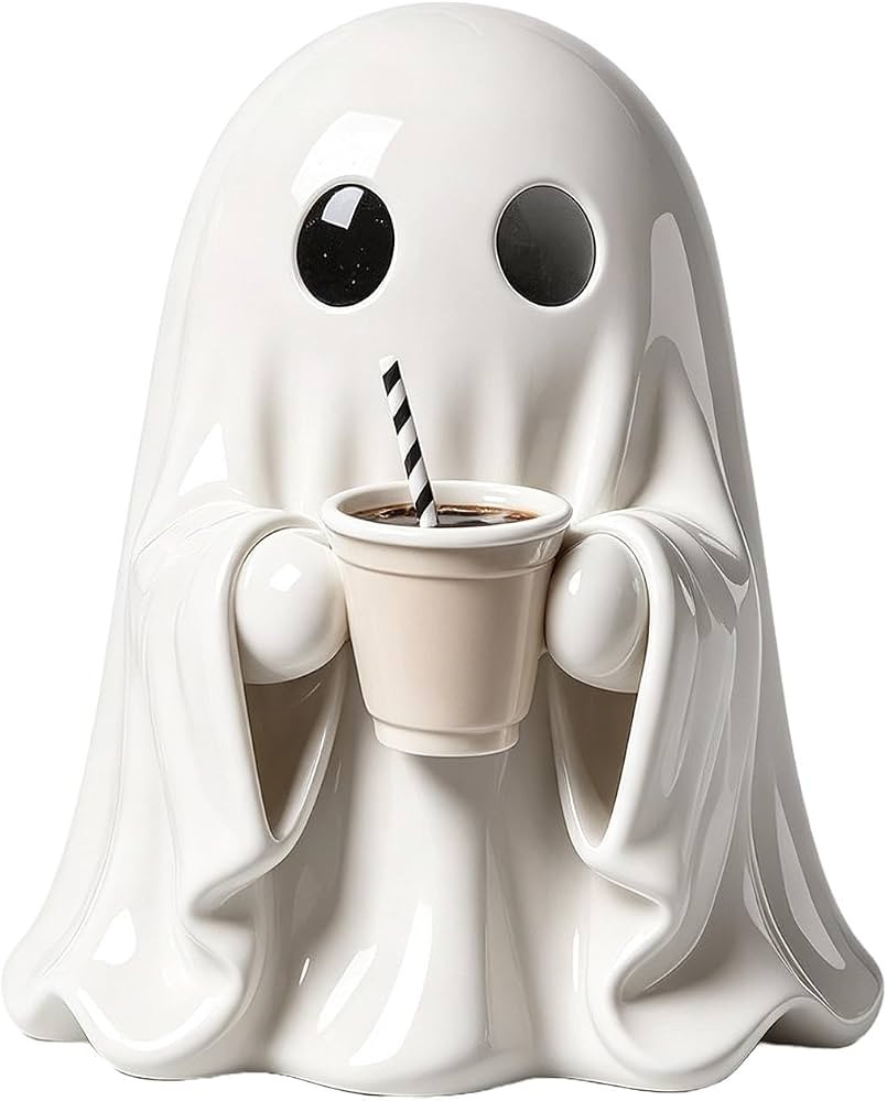 Halloween Ghost Figurine Funny Cute Ghost Statue Display Ornaments Decor (Style A) | Amazon (US)