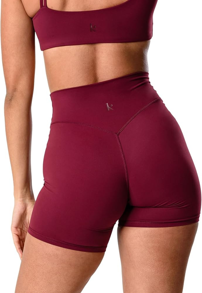 Kamo Fitness Serenity Shorts High Waisted 6" Inseam No Front Seam Thigh Friendly V Booty Seam Wom... | Amazon (US)