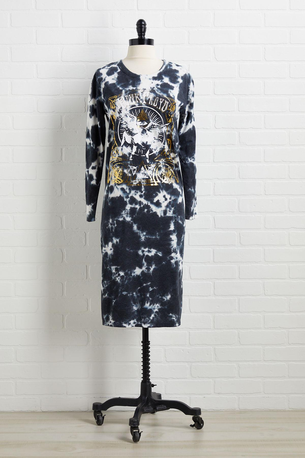 pink floyd tie dye dress | Versona
