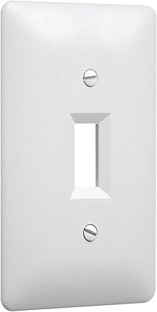 TayMac 4000W Paintable Single Toggle Light Wall Plate Cover, White, 1-Gang | Amazon (US)