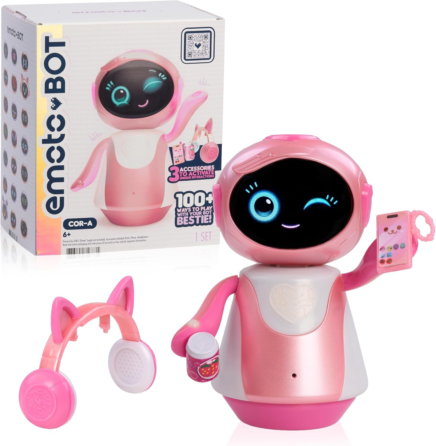 emotoBOT COR-A Interactive Robot Kids’ Toy Touch-and Sound-Responsive Robot | Amazon (US)