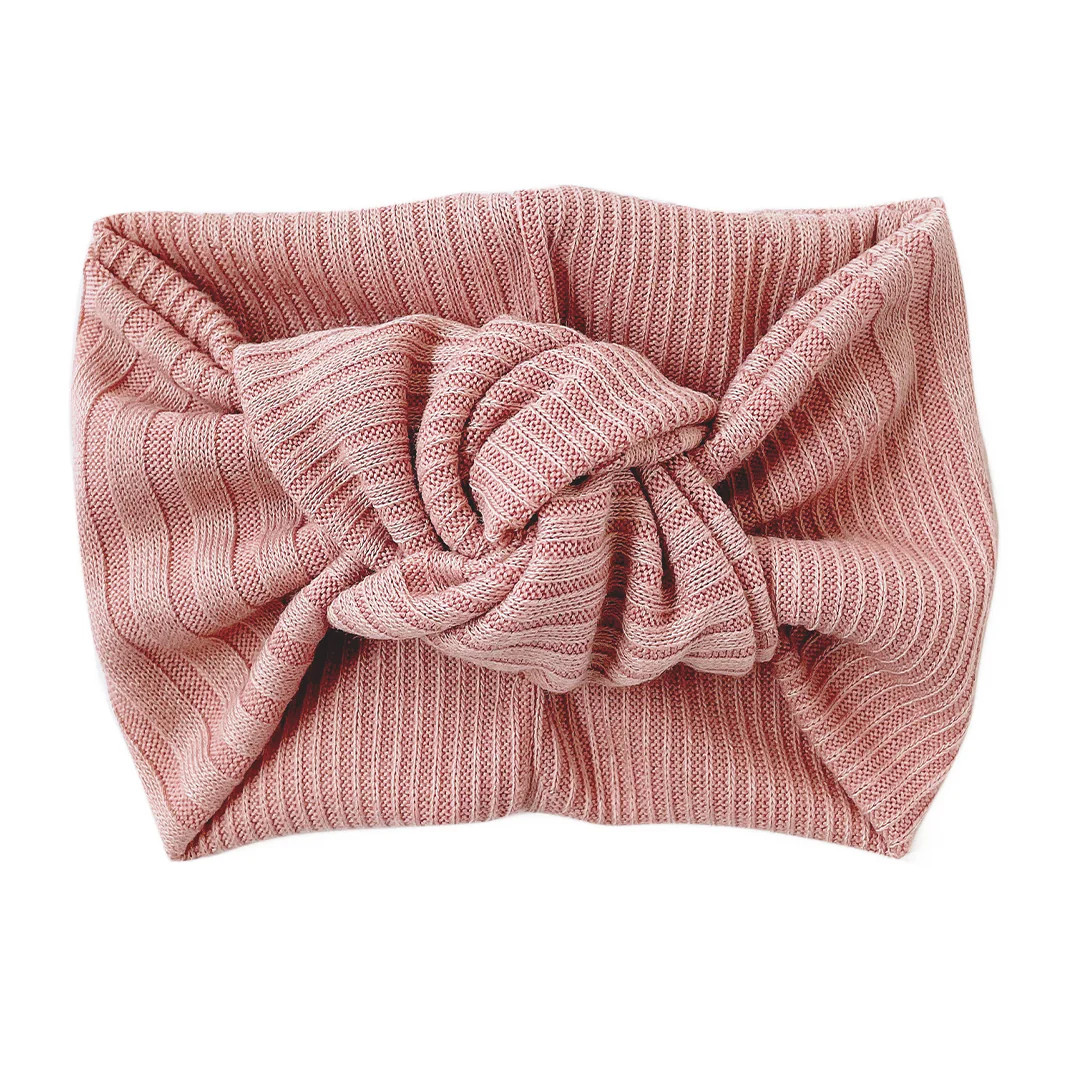 Twist Knot Headband, Blush Textured Stripes | SpearmintLOVE