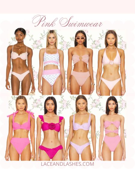 Pink swimsuits! 
Revolve, pink bikini, vacation outfits, rosette swimwear 

#LTKFindsUnder50 #LTKSeasonal #LTKSaleAlert