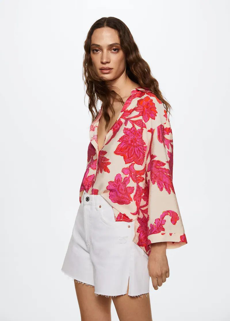 Floral-print flowy blouse | MANGO (US)