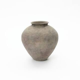 LuxenHome 12.6 in. Tall Earthy Gray-Brown Terracotta Pot, Handcrafted Rustic Ceramic Vase WHD2592... | The Home Depot