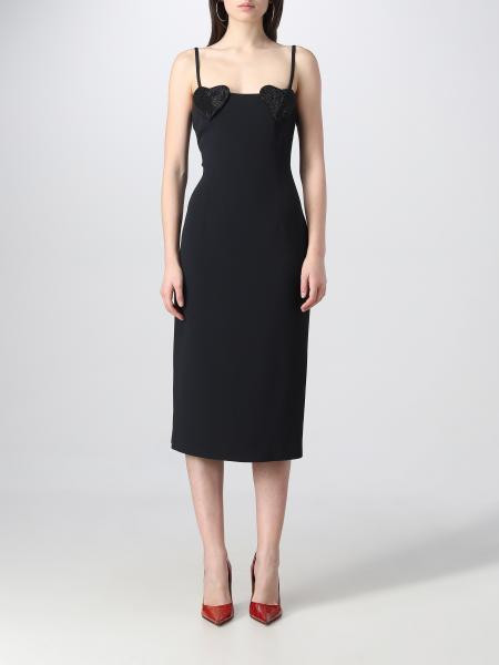 BLUMARINE: Abito in viscosa stretch con cuori e strass - Nero | Abito Blumarine 2A316A online su ... | Giglio.com - Global Italian fashion boutique