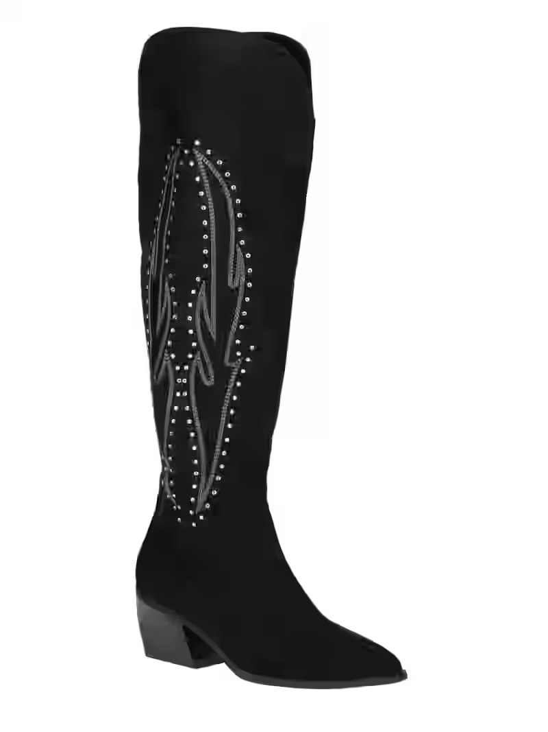No Boundaries Women's Over the Knee Bling Western Boots - Walmart.com | Walmart (US)