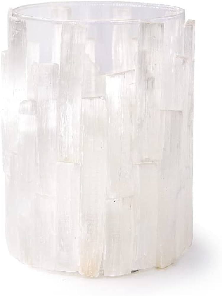 Clear Selenite Tealight Holders Natural Crystal Candle Holders, Decorative Glass Tealight Candles... | Amazon (US)