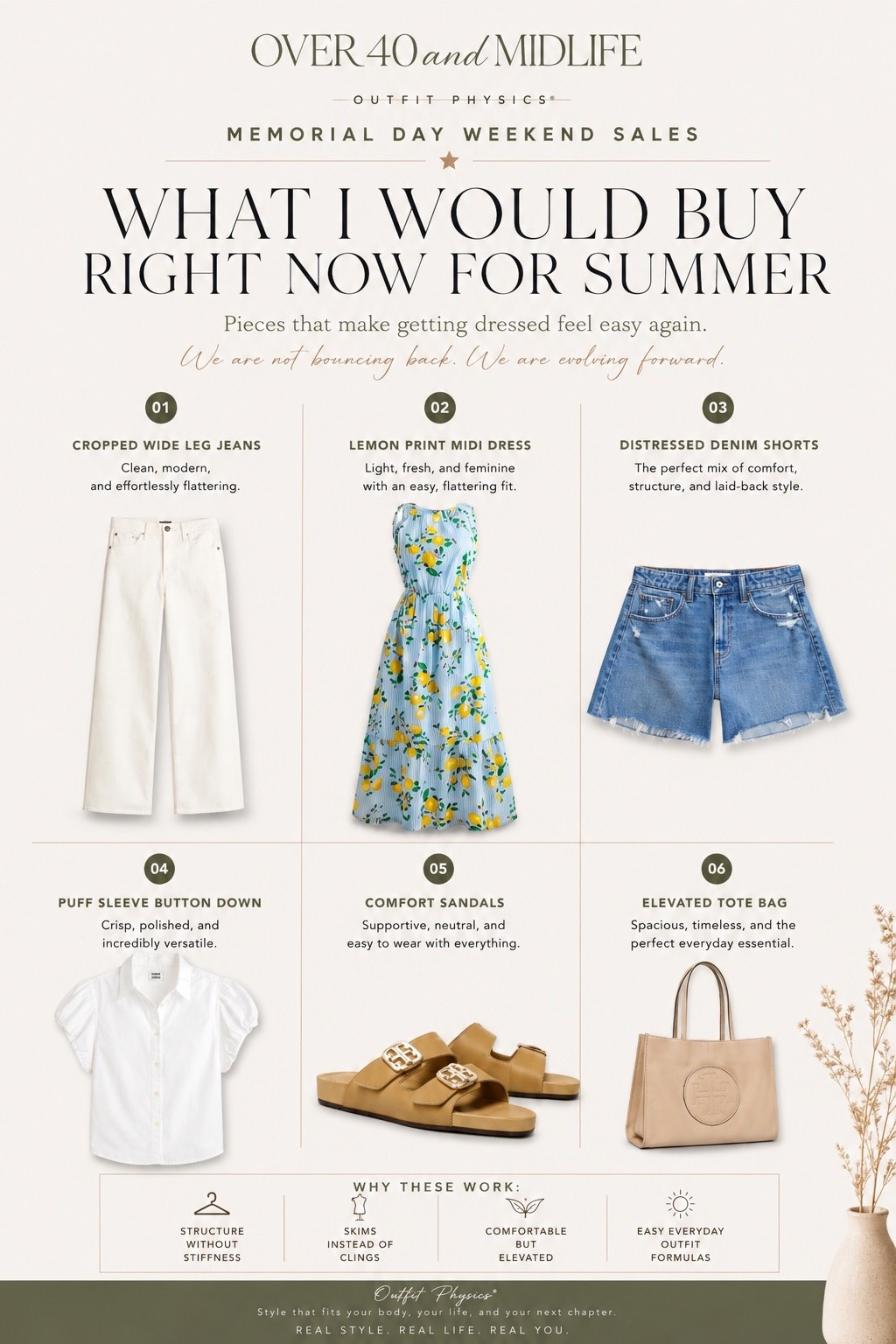 ✨Tap the bell, save and ❤️ for over 40 fashion, midlife style, midsize fashion and luxury looks for less. 

These are the pieces I’d genuinely buy right now for summer as a midlife woman. 🤍

Not because they’re trendy.
Because they actually WORK.

✔️ structure without stiffness
✔️ easy outfit formulas
✔️ pieces that skim instead of cling
✔️ elevated style without sacrificing comfort

The truth is, getting dressed in midlife feels different — and most fashion brands still design like our bodies haven’t changed.

That’s why I focus on Outfit Physics:
creating shape, balance, and confidence through the clothing instead of fighting against your body.

These are the kinds of pieces that quietly become the ones you reach for over and over again.

We are not bouncing back.
We are evolving forward.

Follow alongside @over40andmidlife for more midlife-friendly style, affordable finds, and outfit formulas that actually make getting dressed easier. ✨
👑"Helping you look good, feel good!" - Lindsey Denver

#LTKOver40 #LTKMidsize #LTKPlusSize