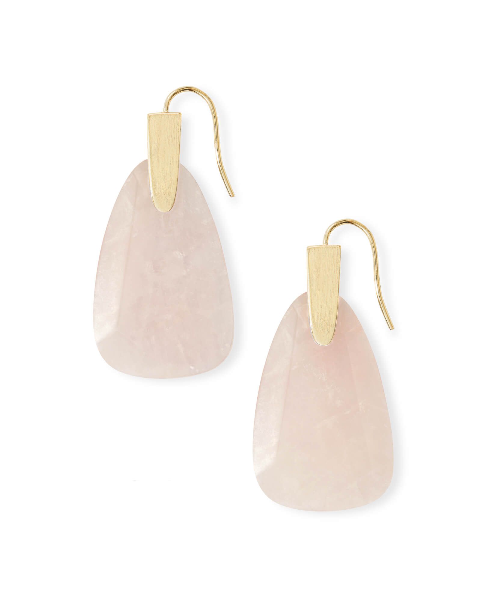 Marty Gold Drop Earrings in Rose Quartz | Kendra Scott