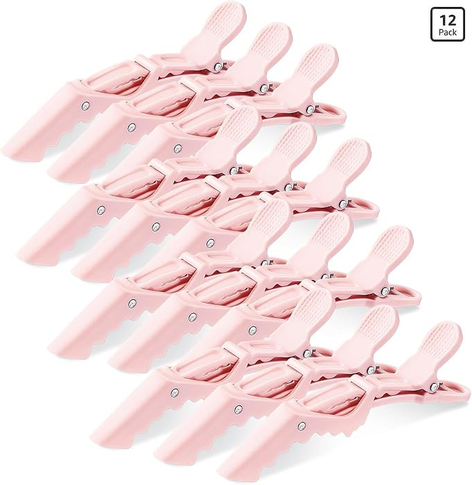 12 Pcs Alligator Clips for Hair Styling Matte Alligator Crocodile Clips for Women Hair Sectioning... | Amazon (US)