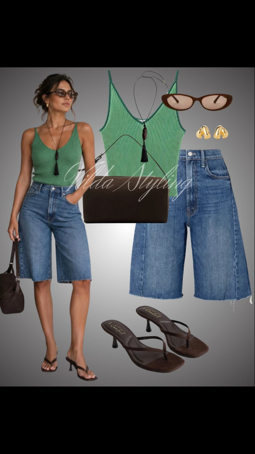 Minimal & Stylish
A ribbed green tank, Bermuda denim shorts, and rich brown accessories—simple pieces, styled to perfection. 🤍
#LTKStyle #SummerOutfit #BermudaShorts #CasualChic #EverydayStyle #FashionInspo #OOTD #SummerFashion #DenimStyle #NeutralAccessories #VildaStyling ✨

#LTKsummer #LTKstyletip #LTKjeans