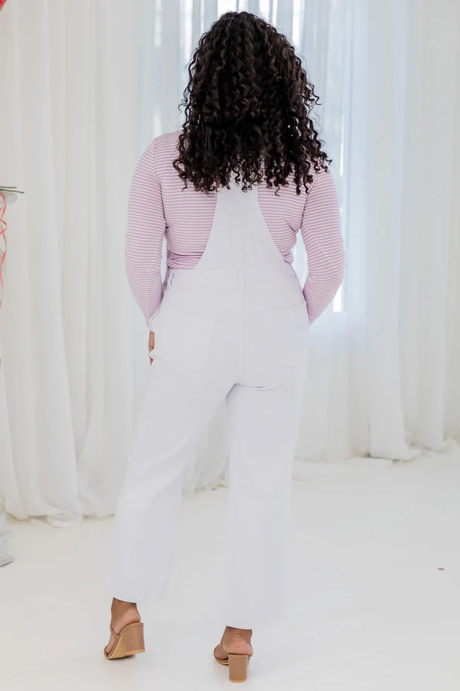 Gwen White Distressed Overalls FINAL SALE | Pink Lily