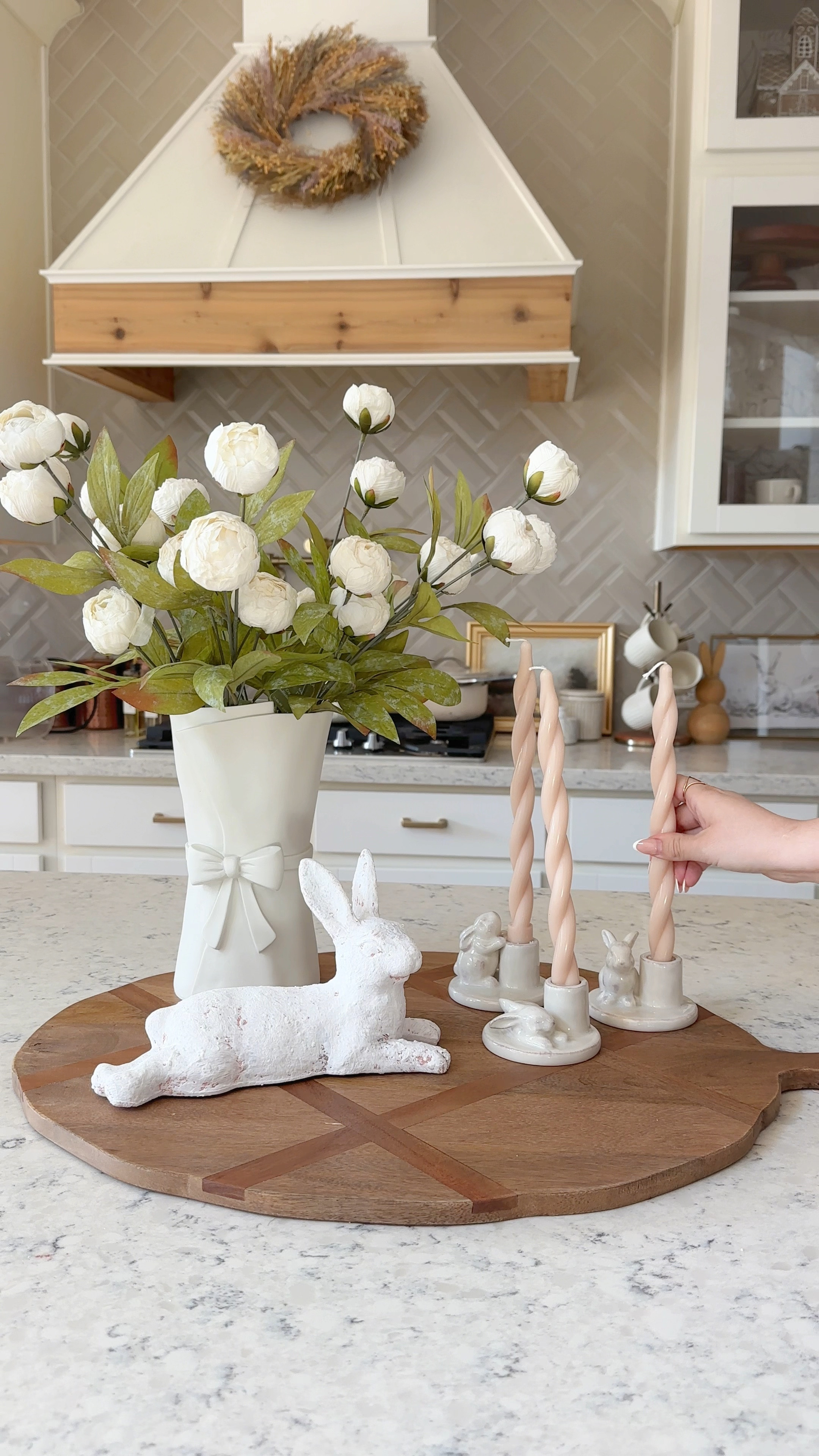 Simple neutral Easter centerpiece with a light pop of pink! Everything linked except serving board, it’s from magnolia and back in stock online 

#easter #eastercenterpiece #easterdecor

#LTKWatchNow #LTKHome #LTKSeasonal