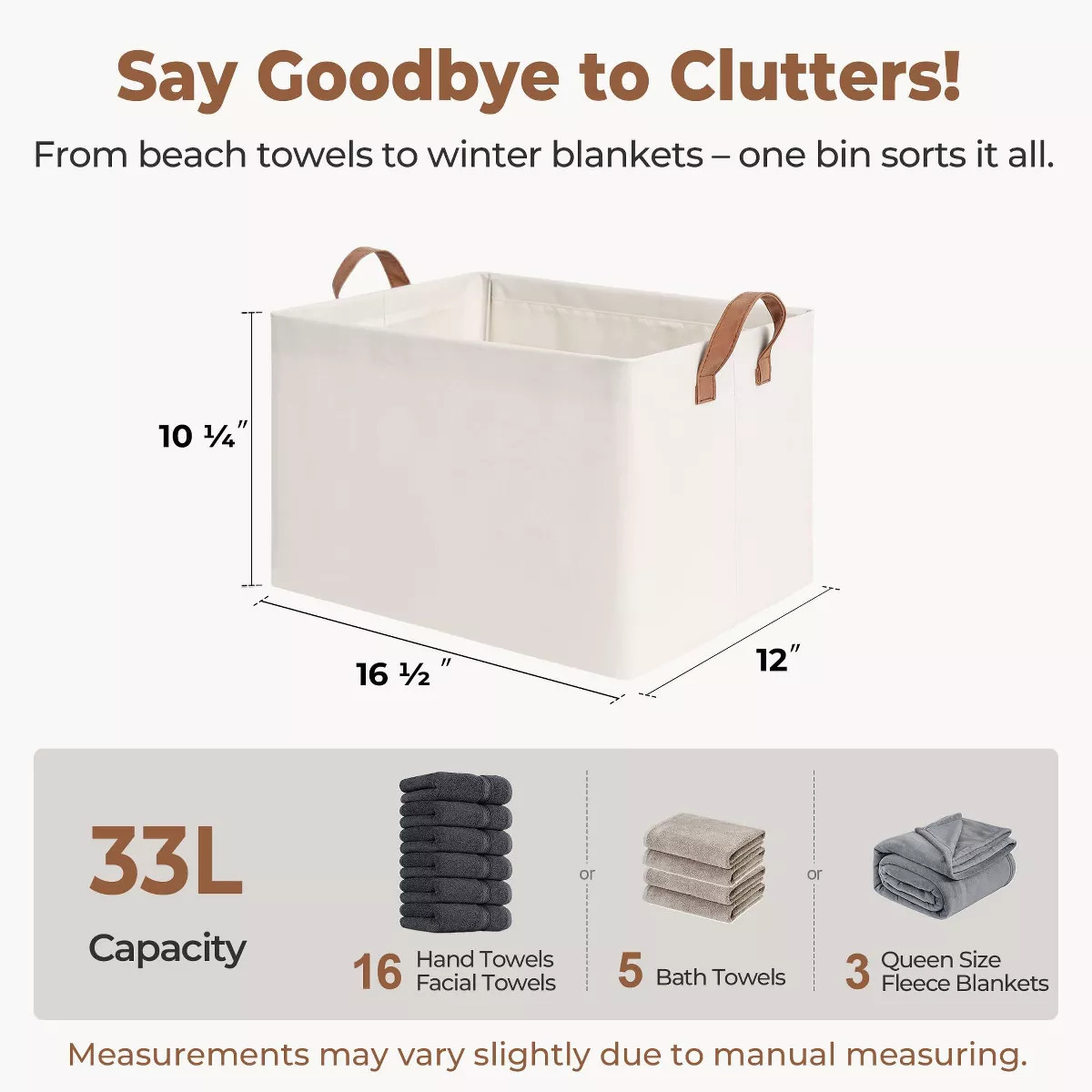 Aoibox Large Fabric Storage Bins with Metal Frame and Handles Natural Color Closet Organizer Bask... | Target