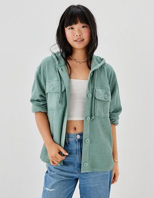 AE Oversized Button-Up Shacket | American Eagle Outfitters (US & CA)
