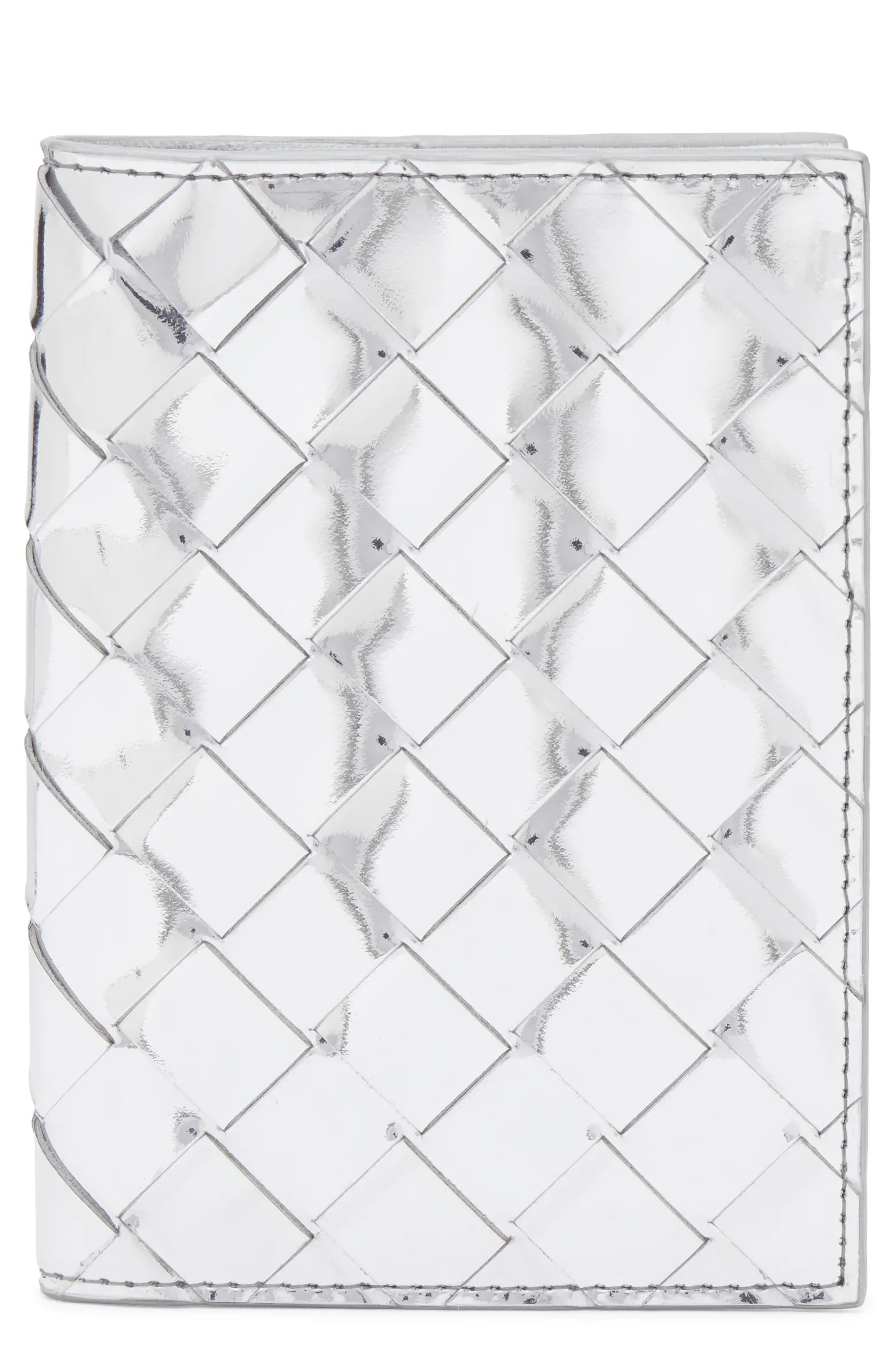 Bottega Veneta Intrecciato Metallic Leather Passport Case | Nordstrom | Nordstrom
