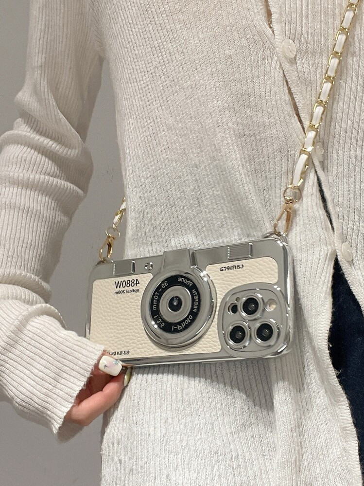 Apple Crossbody Phone Case Crossbody Camera Design Phone Case With Lanyard Waterproof Shockproof Anti-Fall Scratch Resistant | SHEIN