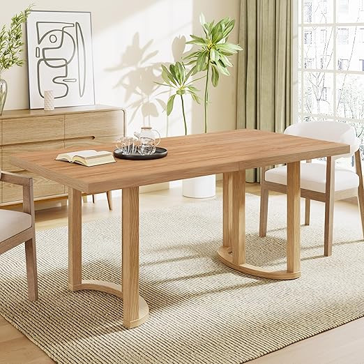 Christopher Knight Home Evat 69 Inch Dining Table for 6 People, Modern Kitchen Table with U-Shape... | Amazon (US)