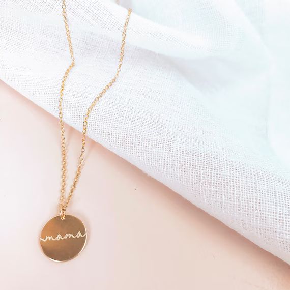 Mama necklace, Mother's Day Gift for mother Custom Engraved for mom Rose gold pendant necklace, m... | Etsy (US)