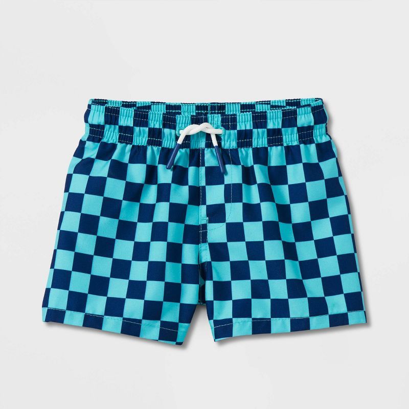 Baby Boys' Checkered Swim Shorts - Cat & Jack™ Blue | Target