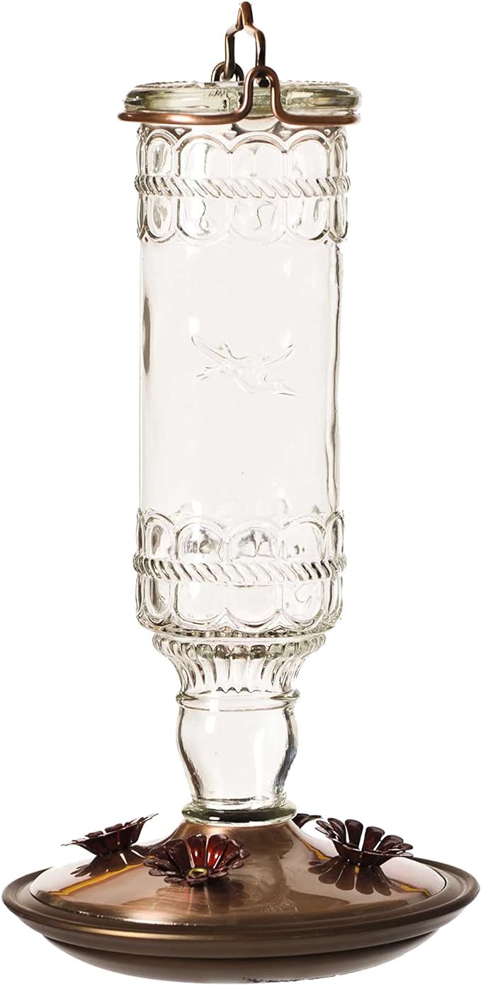Perky-Pet 8107-1SR Antique Glass Bottle Hummingbird Feeder - Outdoor Garden Décor Hummingbird Fe... | Amazon (US)
