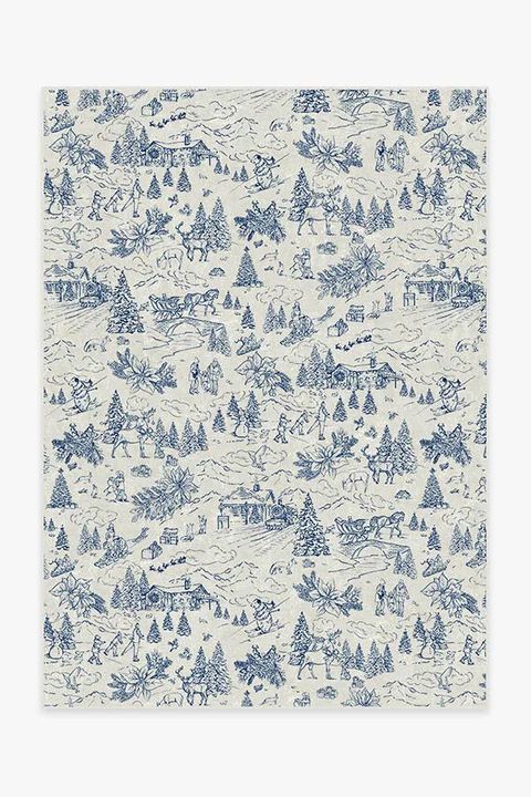 Winter Toile Blue Rug | Ruggable