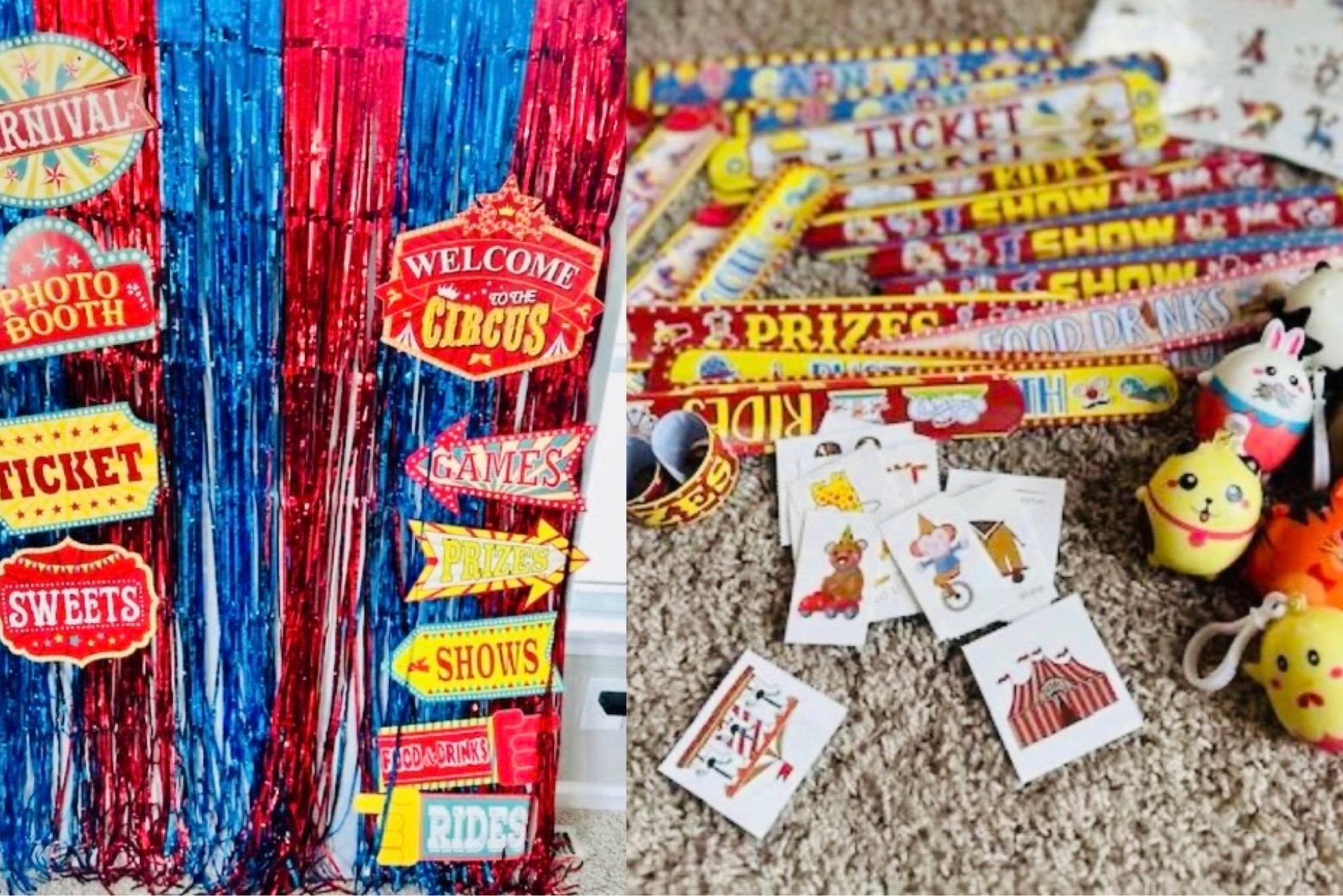 Photo booth props for a carnival-themed party 🎟️🎪

#LTKkids #LTKSeasonal