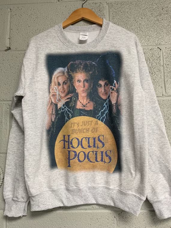 Just a Bunch of Hocus Pocus Sweatshirt Halloween sweatshirt hocus pocus sweat Unisex Heather ash ... | Etsy (US)