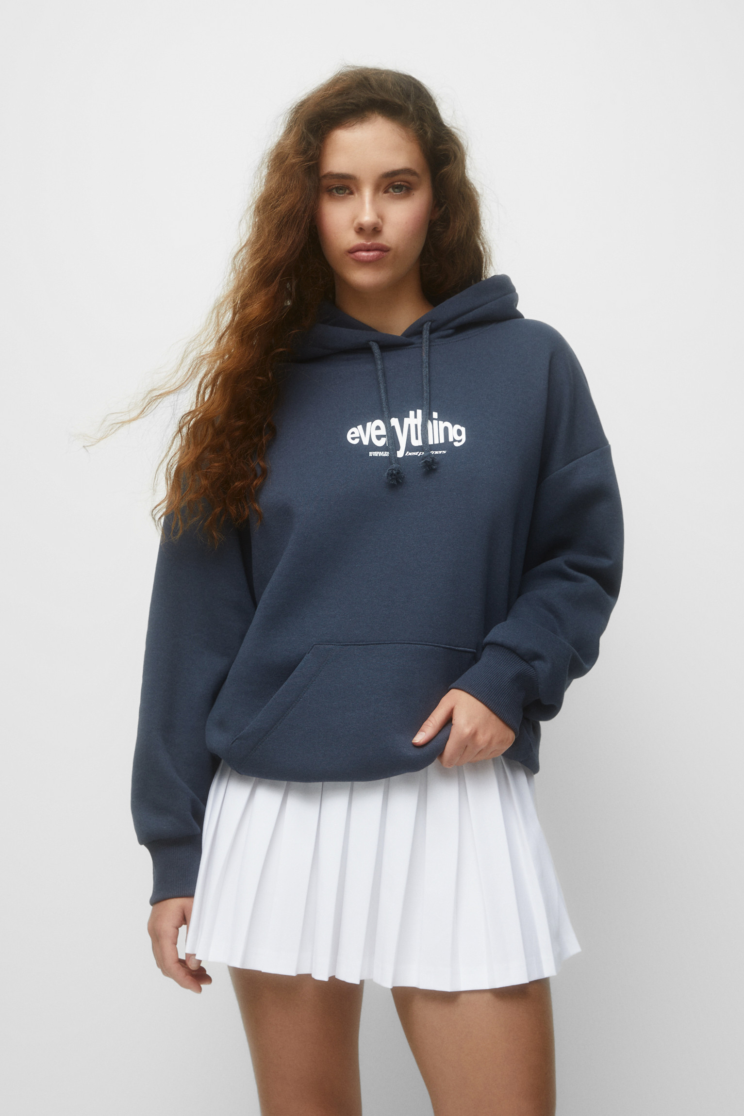 Minigonna bianca pieghe | PULL and BEAR IT