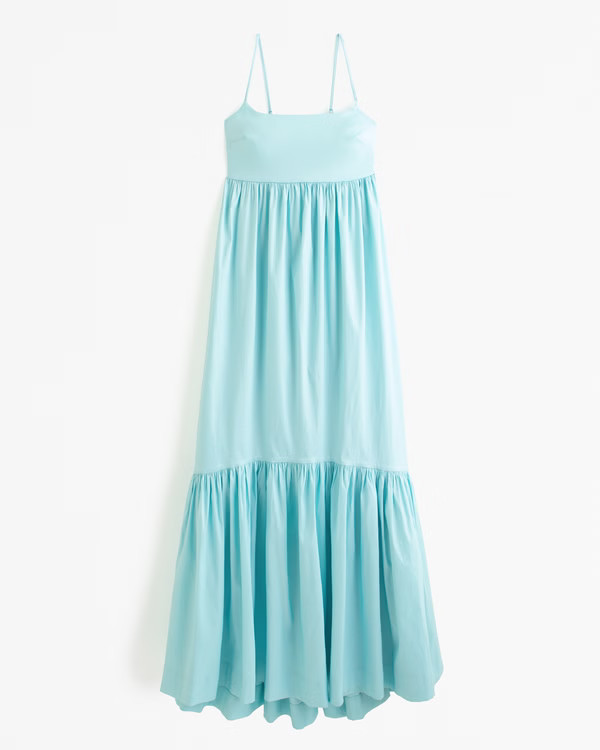 Women's Drama Bow-Back Taffeta Maxi Dress | Women's Dresses & Jumpsuits | Abercrombie.com | Abercrombie & Fitch (US)