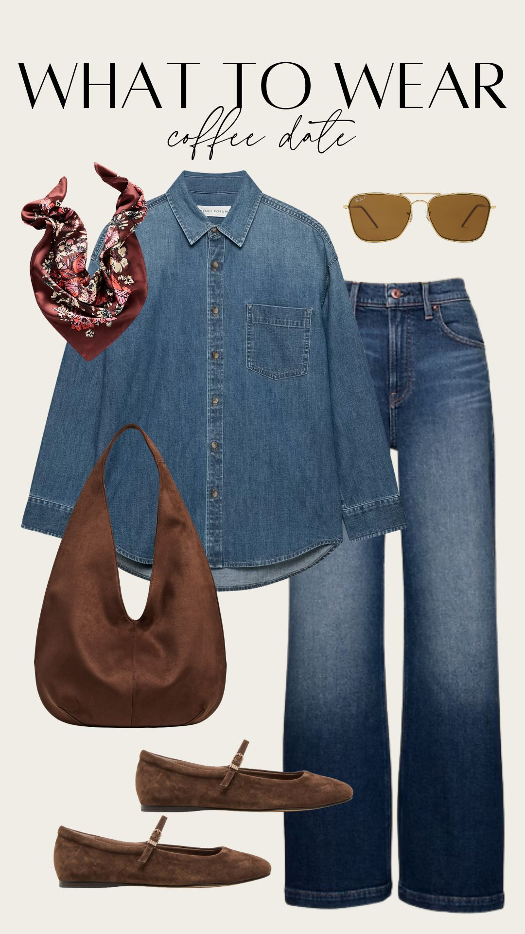 What to Wear: Coffee Date

Fall Capsule Wardrobe. Fall outfits. Denim on denim. Smurfing. Canadian tuxedo. Maroon twilly neck scarf. Suede hobo bag. Suede mary jane ballet flats.  

 #LTKSeasonal #LTKFindsUnder100 #LTKStyleTip