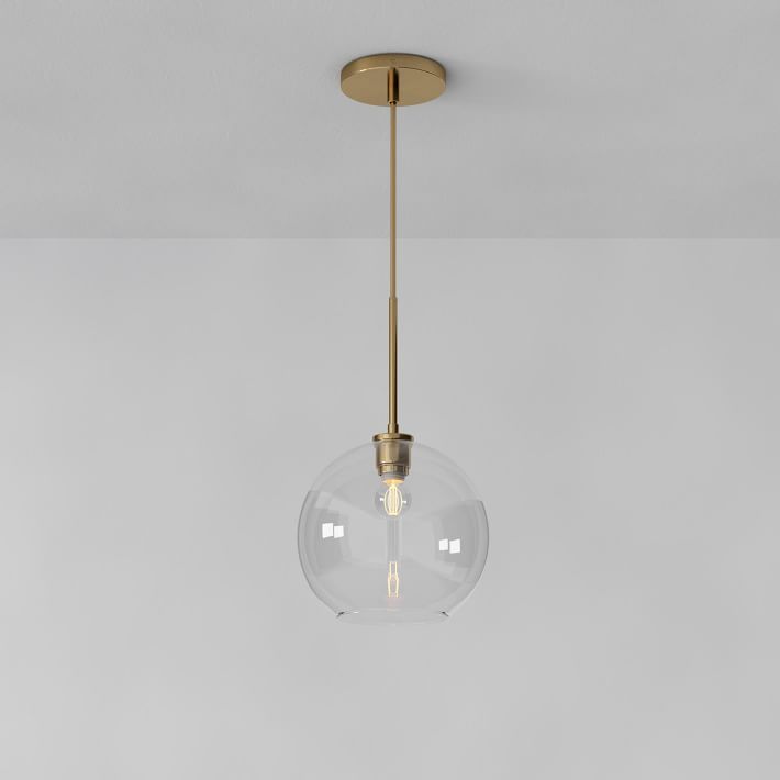 Sculptural Glass Globe Pendant - Clear | West Elm (US)