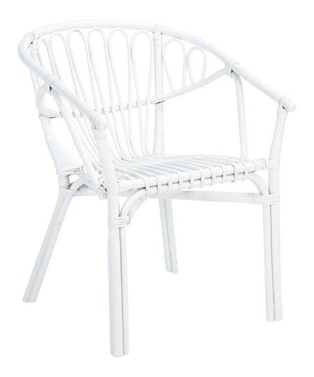 White Spirea Rattan Dining Chair - Set of Two | Zulily