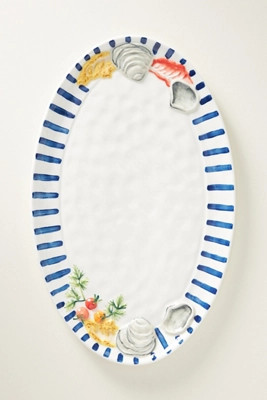 Micola Oval Stoneware Serving Platter | Anthropologie (US)