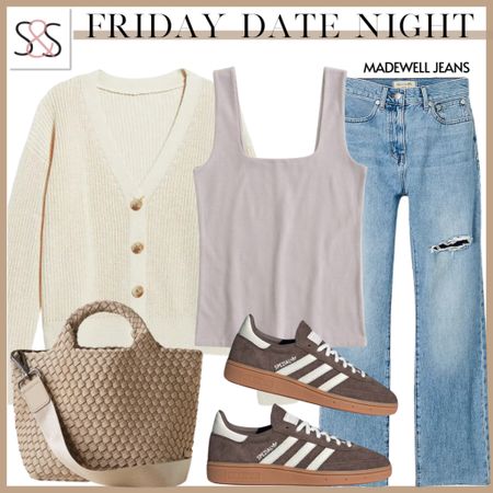 A tank with a cardigan and jeans is a great spring capsule outfit! This can carry you through summer too, with these adidas spezial sneakers that I’m loving!

#LTKstyletip #LTKover40 #LTKSeasonal