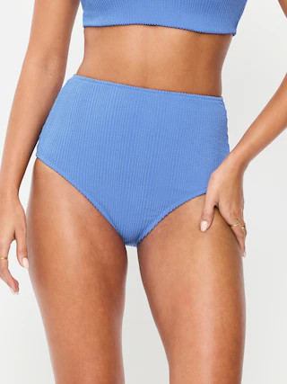 High-Waisted Ribbed Bikini Swim Bottoms | Old Navy (US)