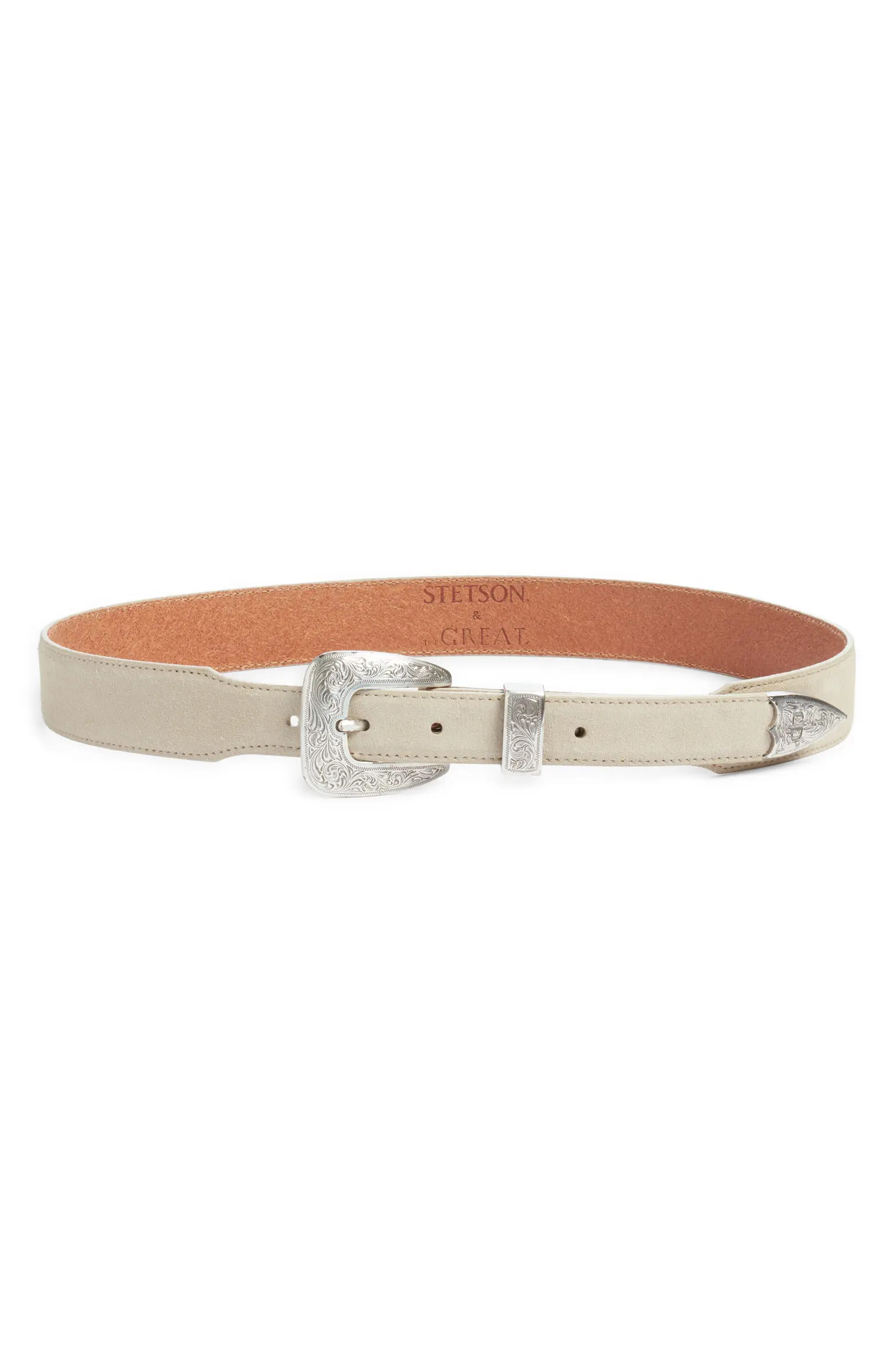 THE GREAT. & Stetson The Western Narrow Suede Belt | Nordstrom | Nordstrom