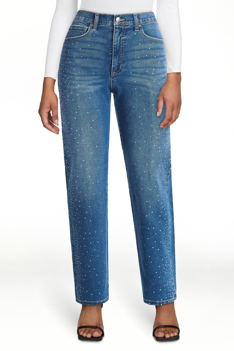 Sofia by Sofia Vergara Women's and Women's Plus Size Lana Embellished Relaxed Straight Cropped Hi... | Walmart (US)