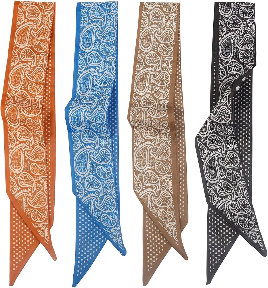 TEBIEKOY 4Pcs Fashion Scarves for Women, Multifunctional Boho Scarves Headbands Satin Scarf for B... | Amazon (US)