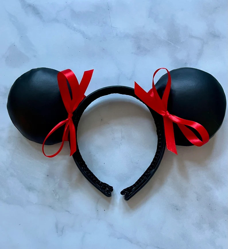 Leather Valentines Day Mouse Ears - Etsy | Etsy (US)