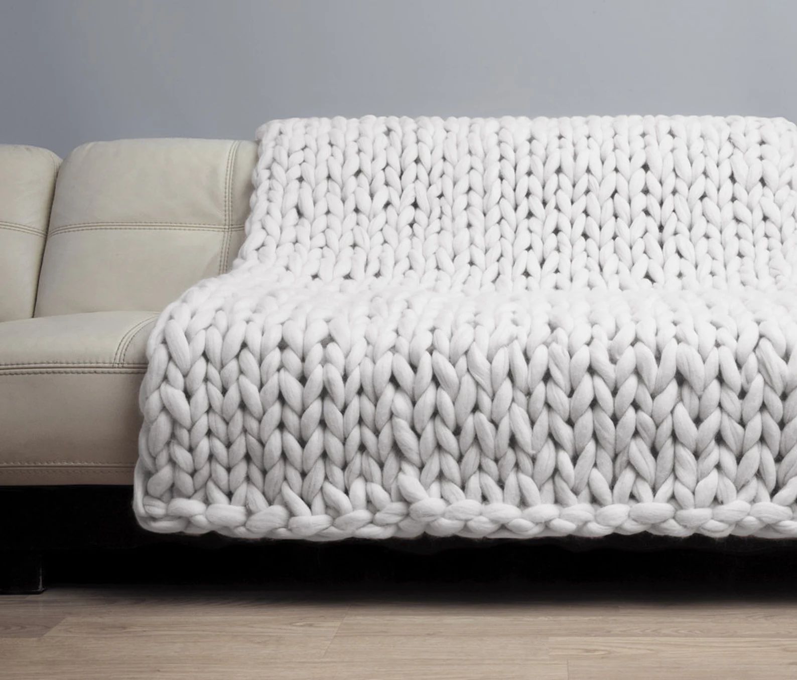 Chunky knit Blanket. Merino Wool Blanket. Bulky Blanket. Extreme Knitting by woolWow! Milk color. | Etsy (US)