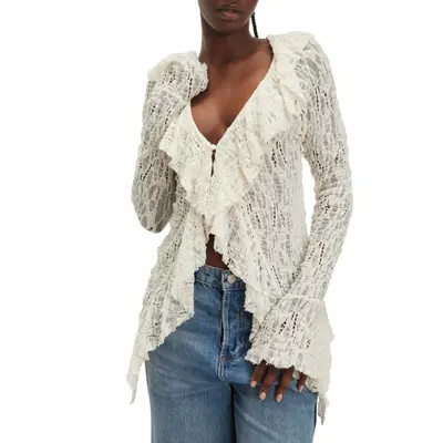 Free People Laney Cardigan in Black at Nordstrom, Size Medium | Nordstrom