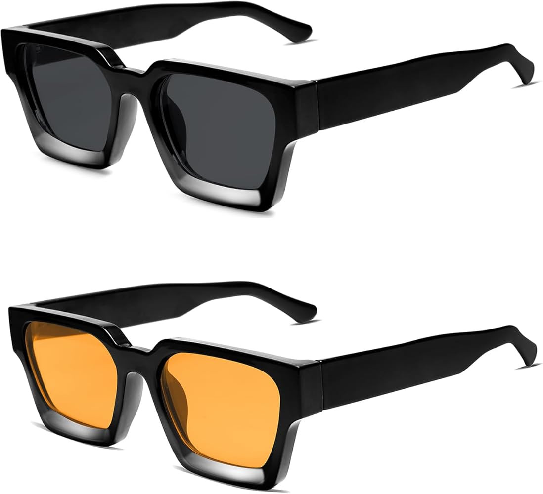 VANLINKER Thick Square Sunglasses for Men Women Retro Chunky Rectangle Shades UV400 Protection VL... | Amazon (US)